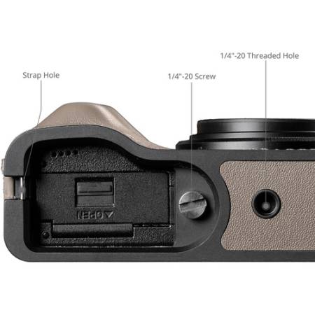 SmallRig 5677 - skórzany zestaw, półfuterał/etui/case z paskiem na nadgarstek do Ricoh GR IV/GR III/GR IIIx/GR III HDF/GR IIIx HDF (szary)